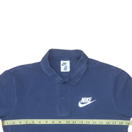 Nike Men's Blue Cotton Polo Shirt Size S Short Sleeve Sportswear