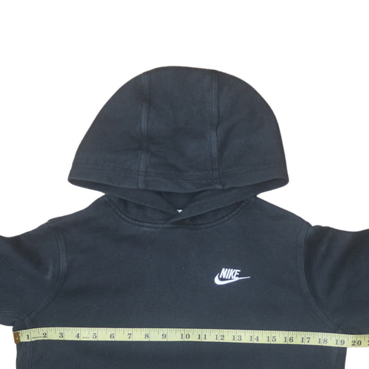 Nike Boys Black Pullover Hoodie XL 158-170cm Classic Logo Sweatshirt