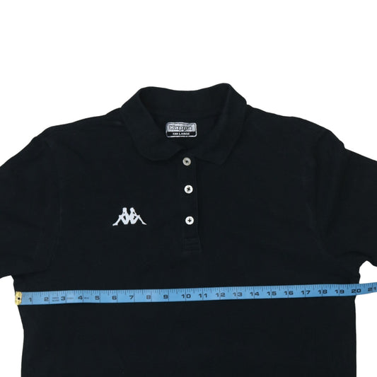 Kappa Women's Black 3XL Polo Shirt Classic Cotton Short Sleeve