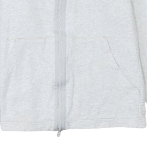 Additional view of Adidas Women Grey Full Zip Hoodie, size M, Cotton Blend Casual Sportswear