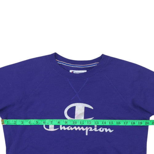 Champion Women Purple Crew Neck Logo Sweatshirt M
