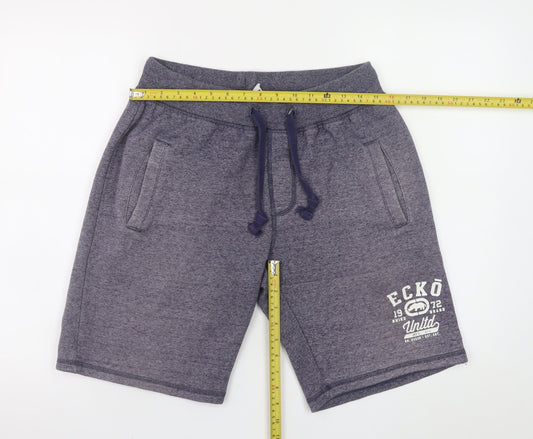 Ecko Unltd. Men's Blue Sweat Shorts Size S Casual Drawstring
