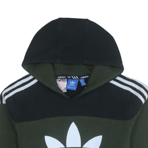 Additional view of adidas boys’ green pullover fleece hoodie 13-14 years logo hooded sweatshirt
