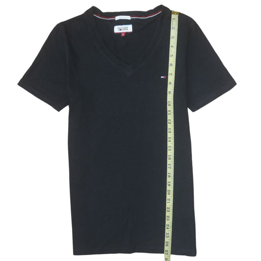 Tommy Hilfiger Denim Men's Black V-Neck Cotton T-Shirt Size S