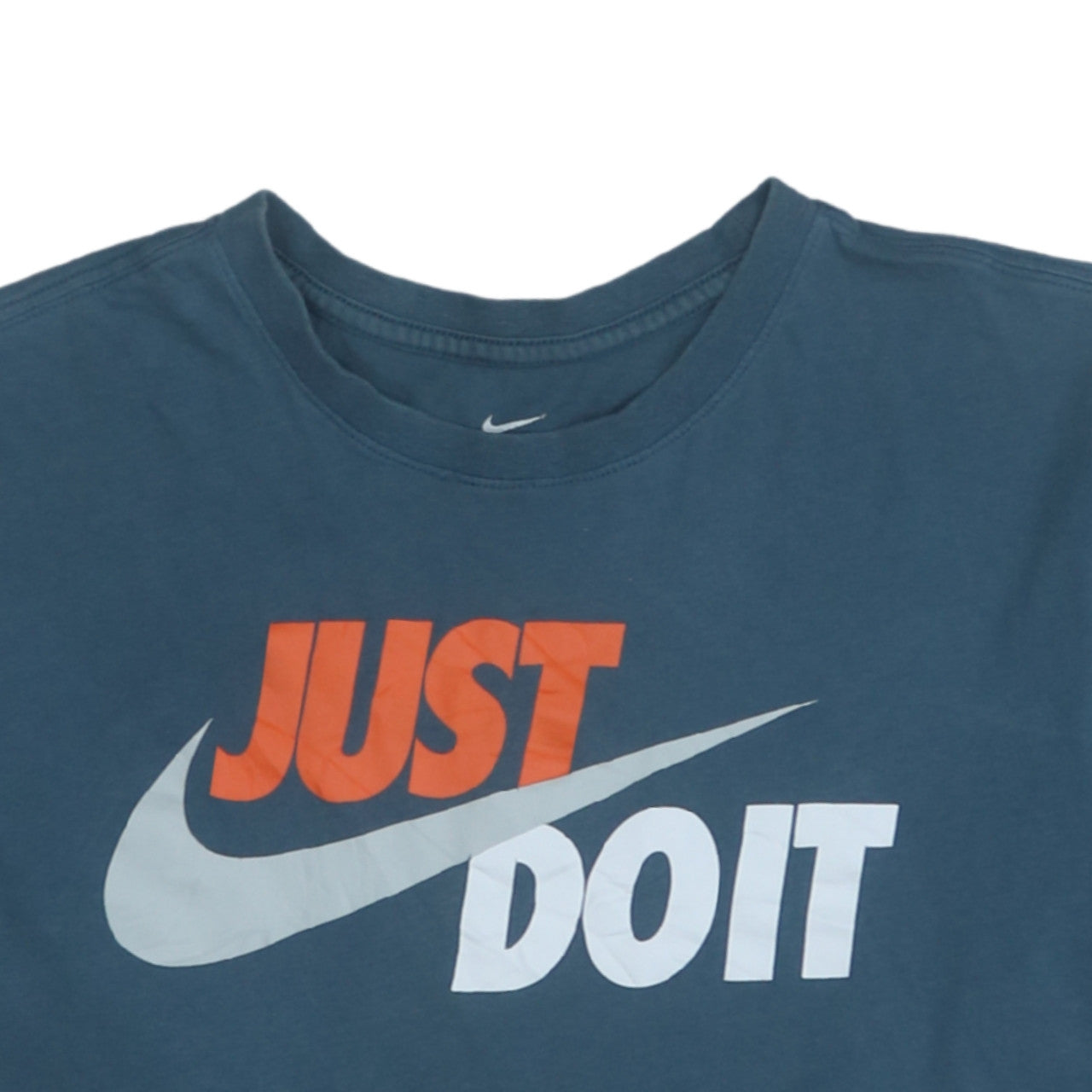 Nike Men's Blue 'Just Do It' Graphic Crew Neck Short Sleeve T-Shirt M
