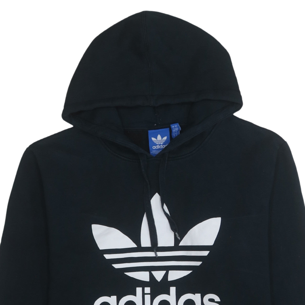 Additional view of Adidas men’s black pullover hoodie large logo fleece sweatshirt