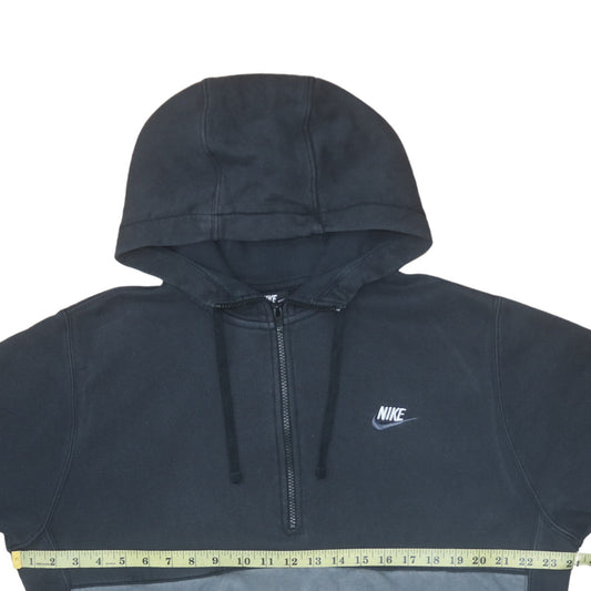 Nike Men's Black 1/2 Zip Hoodie Fleece Lined Pullover Size L