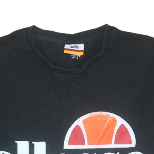 Additional view of Ellesse Men's Black Crew Neck Short Sleeve Logo T-Shirt UK S