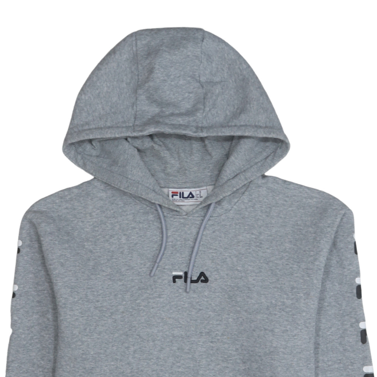 Additional view of Fila Men's Grey Pullover Hoodie, size M, Logo Graphic Sportswear