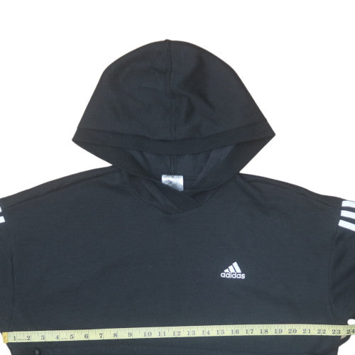 Adidas Womens Black Pullover Hoodie Size M 12-14 with Logo Detail