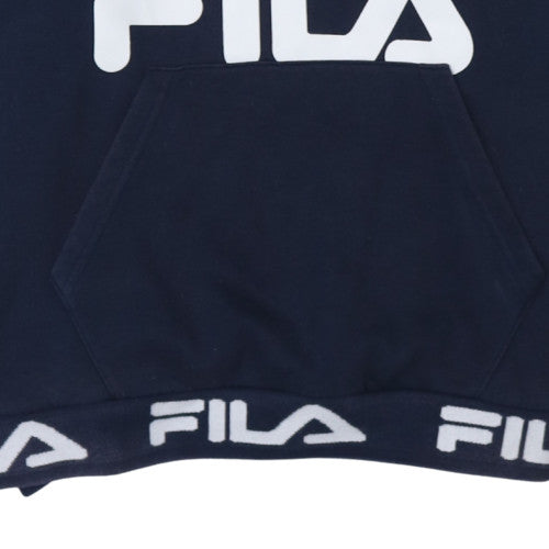 Additional view of Fila Women's Navy Blue Pullover Hoodie L Logo Cotton Blend