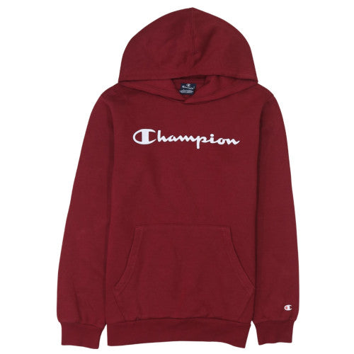 Additional front view of Champion boys’ red pullover hoodie 13-14 years logo fleece sweatshirt