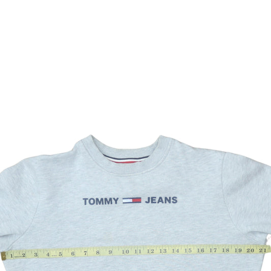 Tommy Jeans Women's Grey Logo Crew Neck Sweatshirt Size S