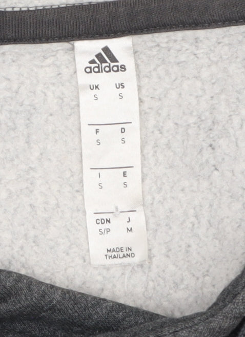 Brand and care label for Adidas Men's Grey Pullover Hoodie Small Regular Fit