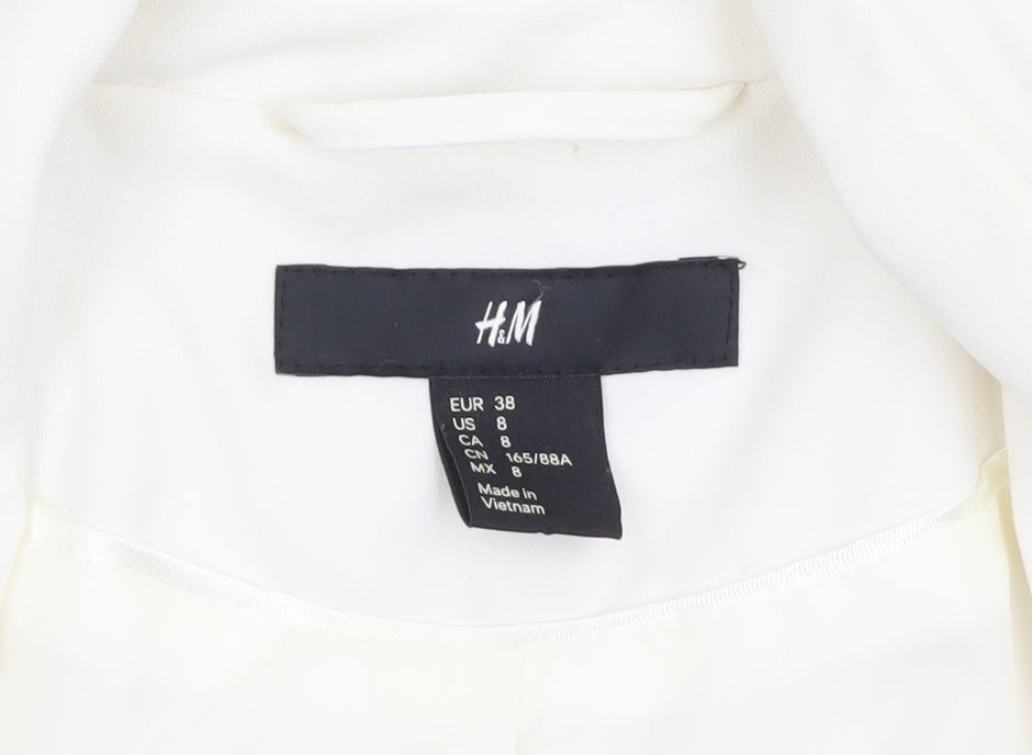 H&M Women’s Ivory Single-Breasted Blazer UK 10 Classic Fit