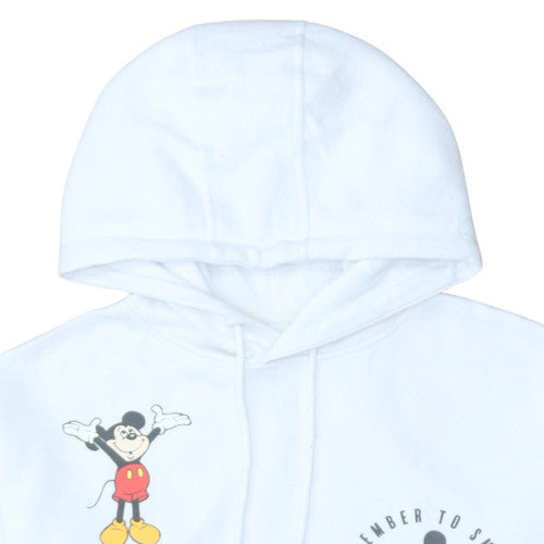 Disney Women White Mickey Mouse Pullover Hoodie Size M