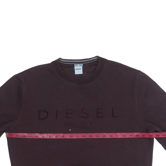 Diesel Men's Brown Crew Neck Sweatshirt L Cotton Blend