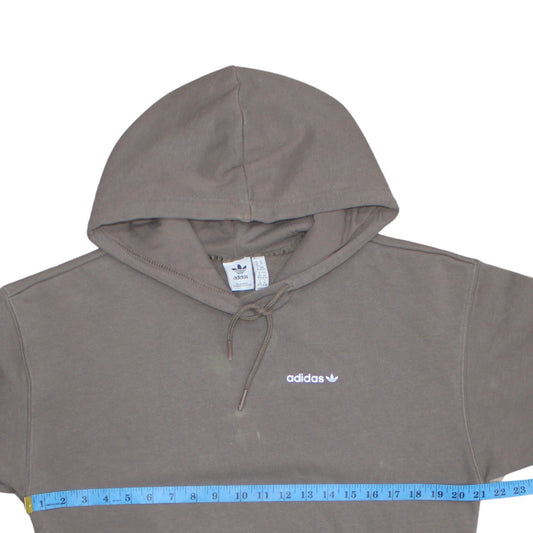 Adidas Women Brown Pullover Hoodie XS Cotton Casual Logo Design