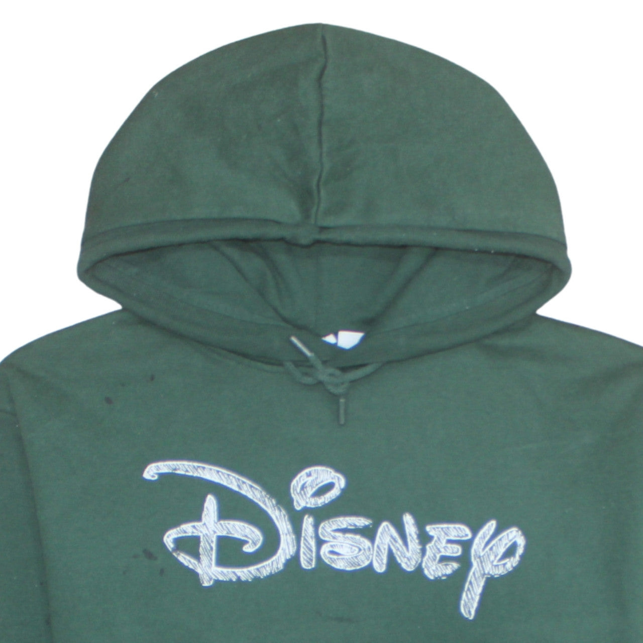 Disney Womens Green Pullover Hoodie Size M Graphic Logo Sweatshirt