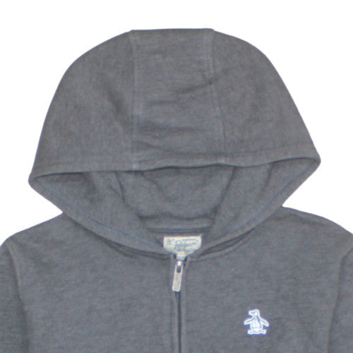 Additional view of Original Penguin boys’ grey full zip hoodie 12-13 years cotton blend