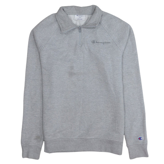 Champion Men's Grey 1/2 Zip Fleece Sweatshirt Size S