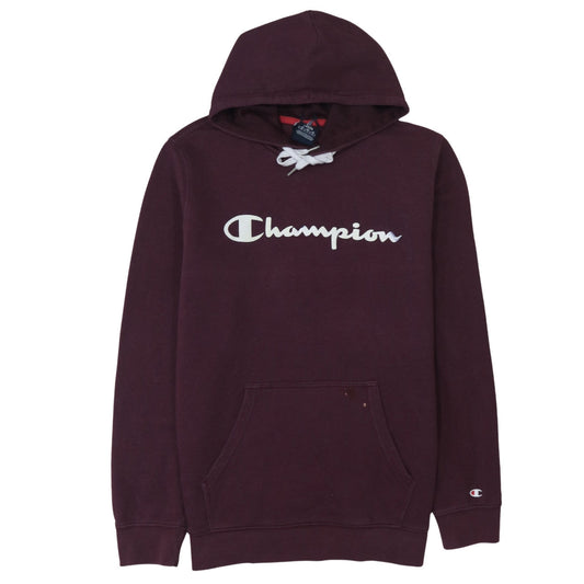 Champion Men's Brown Pullover Hoodie Medium Fleece Logo Sweatshirt