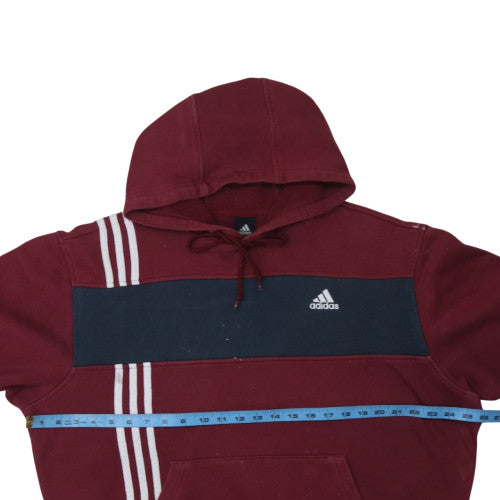 Adidas Men's Burgundy Hoodie L Pullover Fleece All Seasons Sportswear