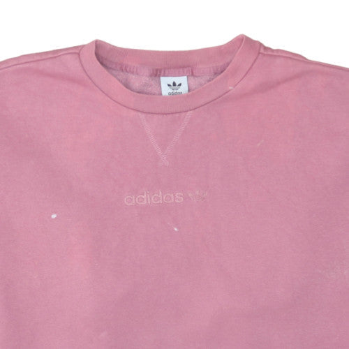 Adidas Women Pink Crew Neck Long Sleeve Pullover Sweatshirt Size M