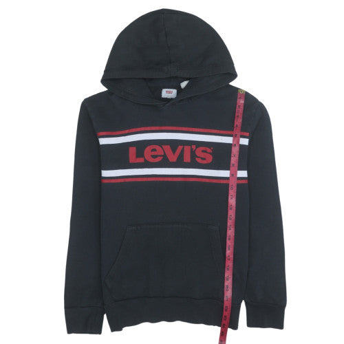 Levi's Men's Black Pullover Hoodie Medium Logo Graphic Sweatshirt