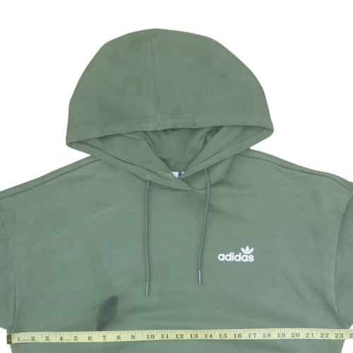 Adidas Men's Green Pullover Hoodie Small Logo Fleece Sweatshirt