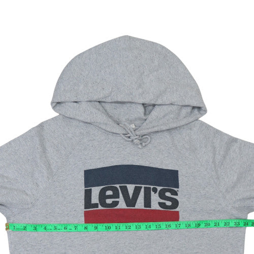 Levi's Men's Grey Pullover Hoodie L Fleece Logo Classic
