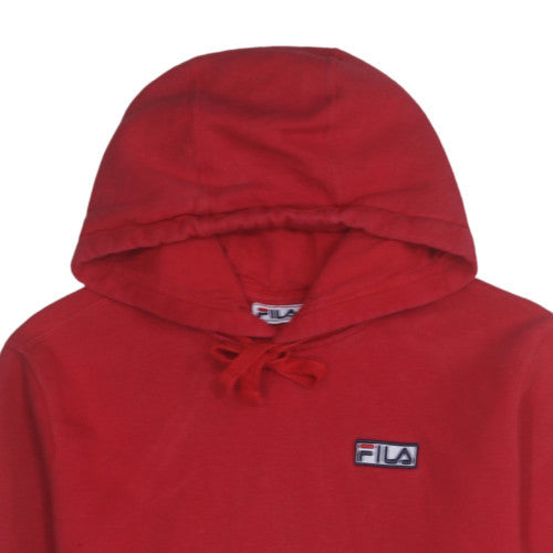 FILA Men's Red Pullover Hoodie Size S Regular Fit Fleece Sweatshirt