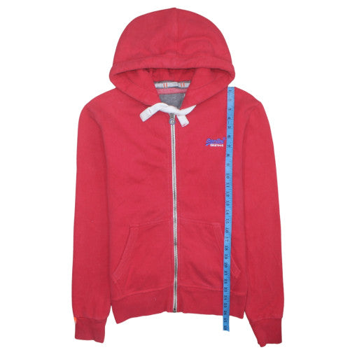 Superdry Men's Red Full Zip Hoodie S Orange Label Style