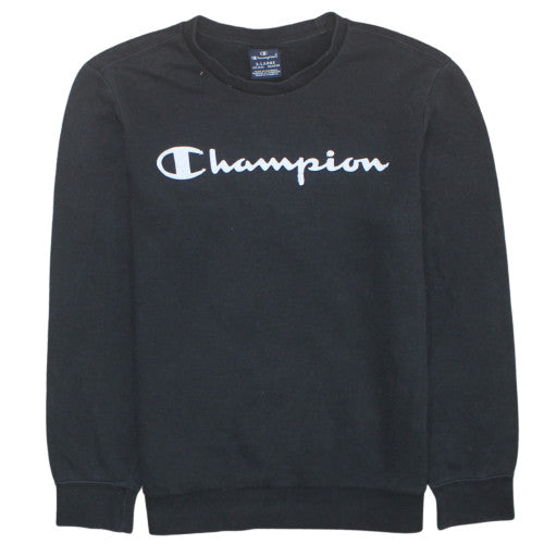 Champion Mens Black Logo Pullover Sweatshirt Size L