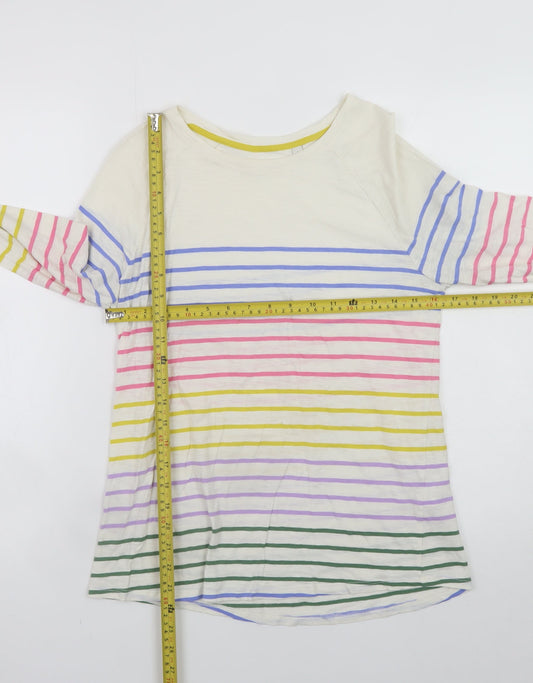 Boden Women’s Multicoloured Stripe Long Sleeve Cotton T-Shirt Size S