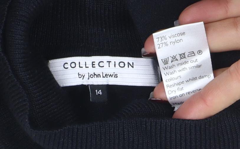 John Lewis Women Black Roll Neck Jumper Size 14
