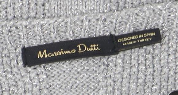 Brand and care label for Massimo Dutti Women’s Grey V-Neck Knit jumper M