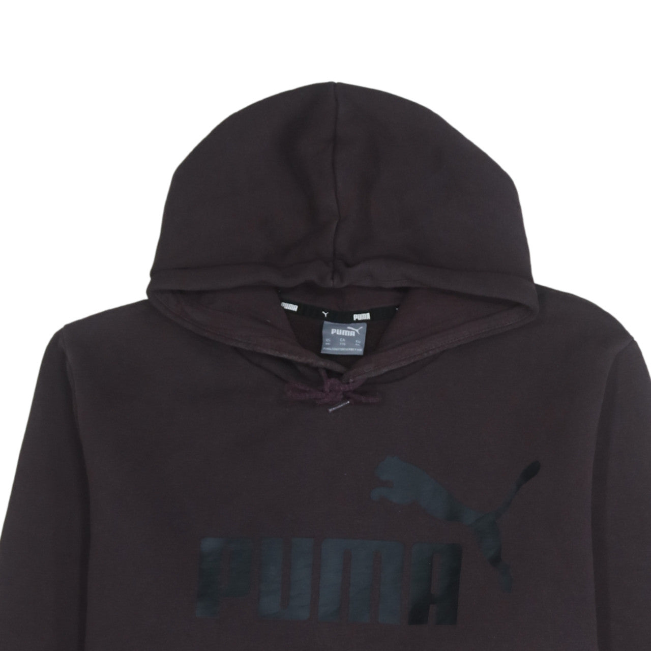 Puma Men's Brown Pullover Hoodie 2XL Regular Fit Logo Fleece
