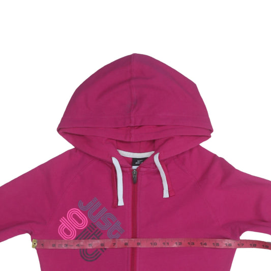 Nike Women’s Pink Full Zip Hoodie Dri-FIT S Cotton Blend