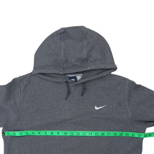 Nike Men's Grey Pullover Hoodie Cotton Blend Logo Sweatshirt L