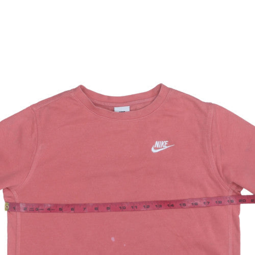 Nike Girls Pink Crew Neck Pullover Sweatshirt XL 158-170cm Cotton Blend