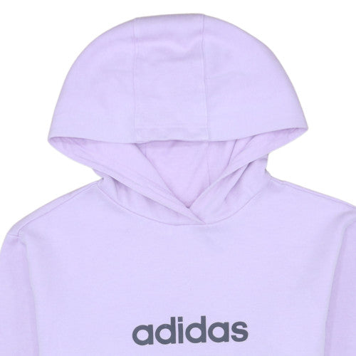 Additional view of Adidas girls’ lilac and black colourblock pullover hoodie -, size 13-14, years