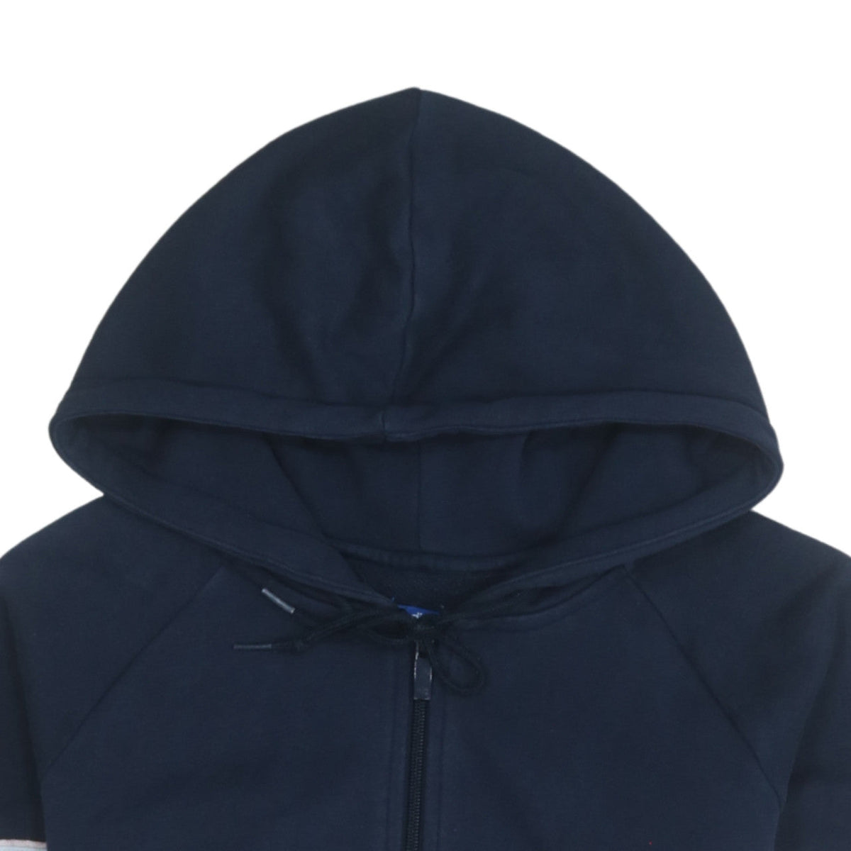 Additional view of Adidas women’s navy blue 1/4 zip hoodie, size UK 10, cotton blend casual