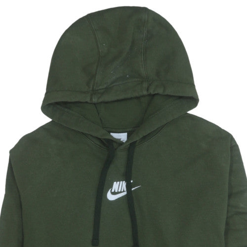 Nike Men's Green Pullover Hoodie L Regular Fit Logo Fleece Sweatshirt