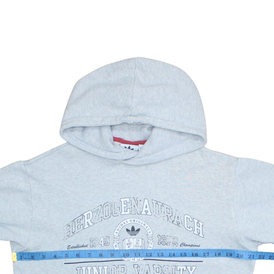 Adidas Men's Grey Pullover Hoodie S Sports Graphic Fleece