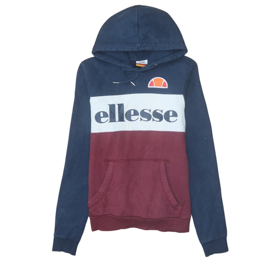 Ellesse Womens Navy Burgundy Colourblock Hoodie Size 10 Pullover