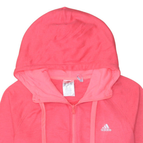 Additional view of Adidas women’s pink full zip hoodie m 12-14 hooded sweatshirt