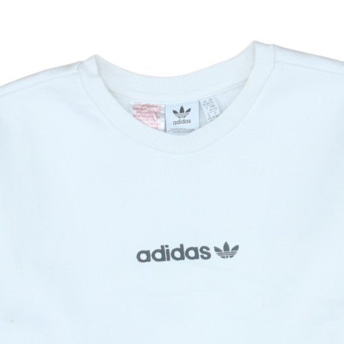 Additional view of Adidas boys’ white xl 15-16 years crew neck logo sweatshirt