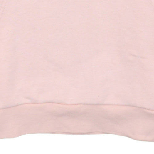 Additional view of Adidas girls’ pink pullover hoodie 14-15 years classic logo cotton blend