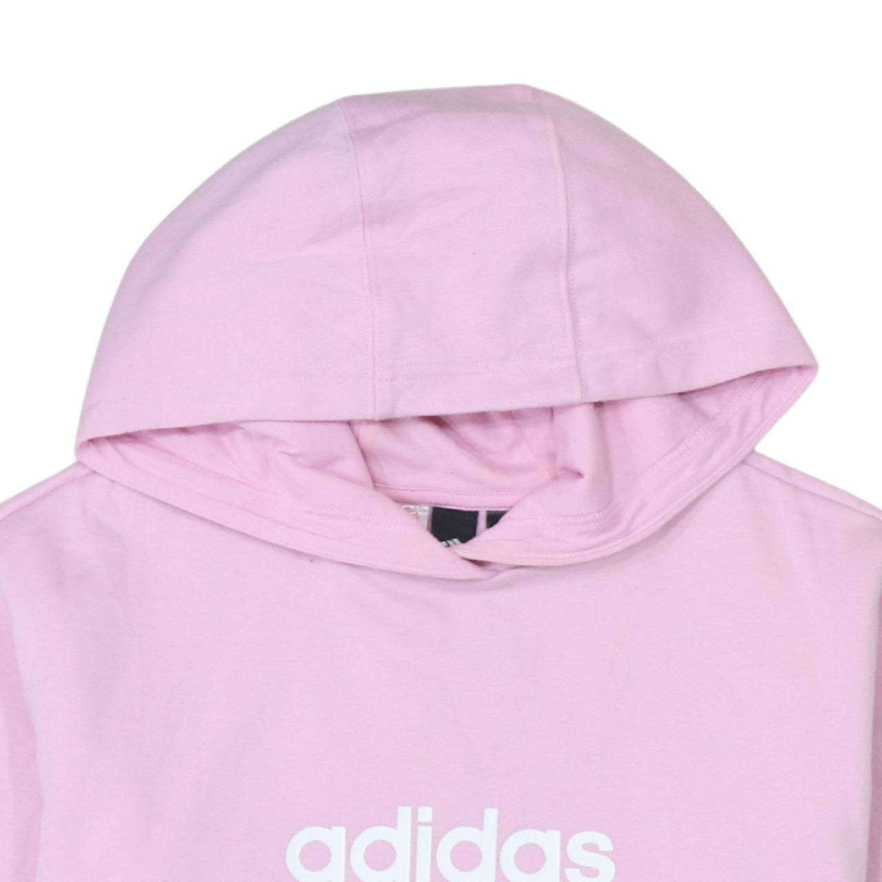 Additional view of Adidas girls’ pink colourblock logo pullover hoodie, size 14, years